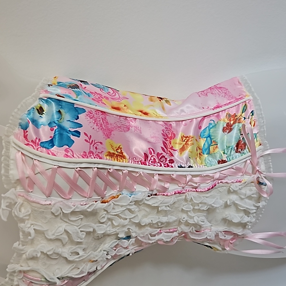 Privilege Corset Cami Top with Spaghetti Strap Slightly Padded Bra Inside Sz.S - Picture 3 of 6